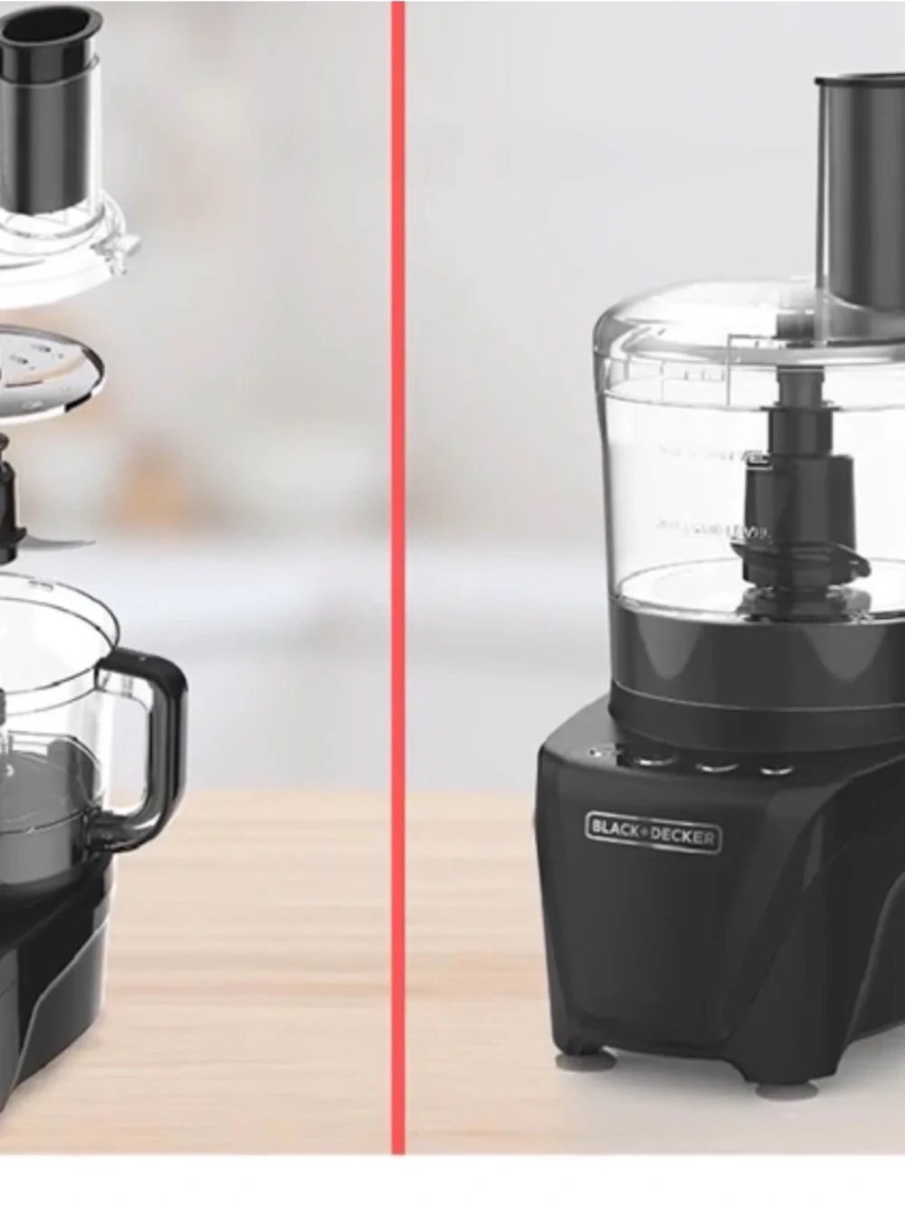 BLACK+DECKER Easy Assembly 8-Cup Food Processor 850W 2 Speeds +Pulse Chop Puree